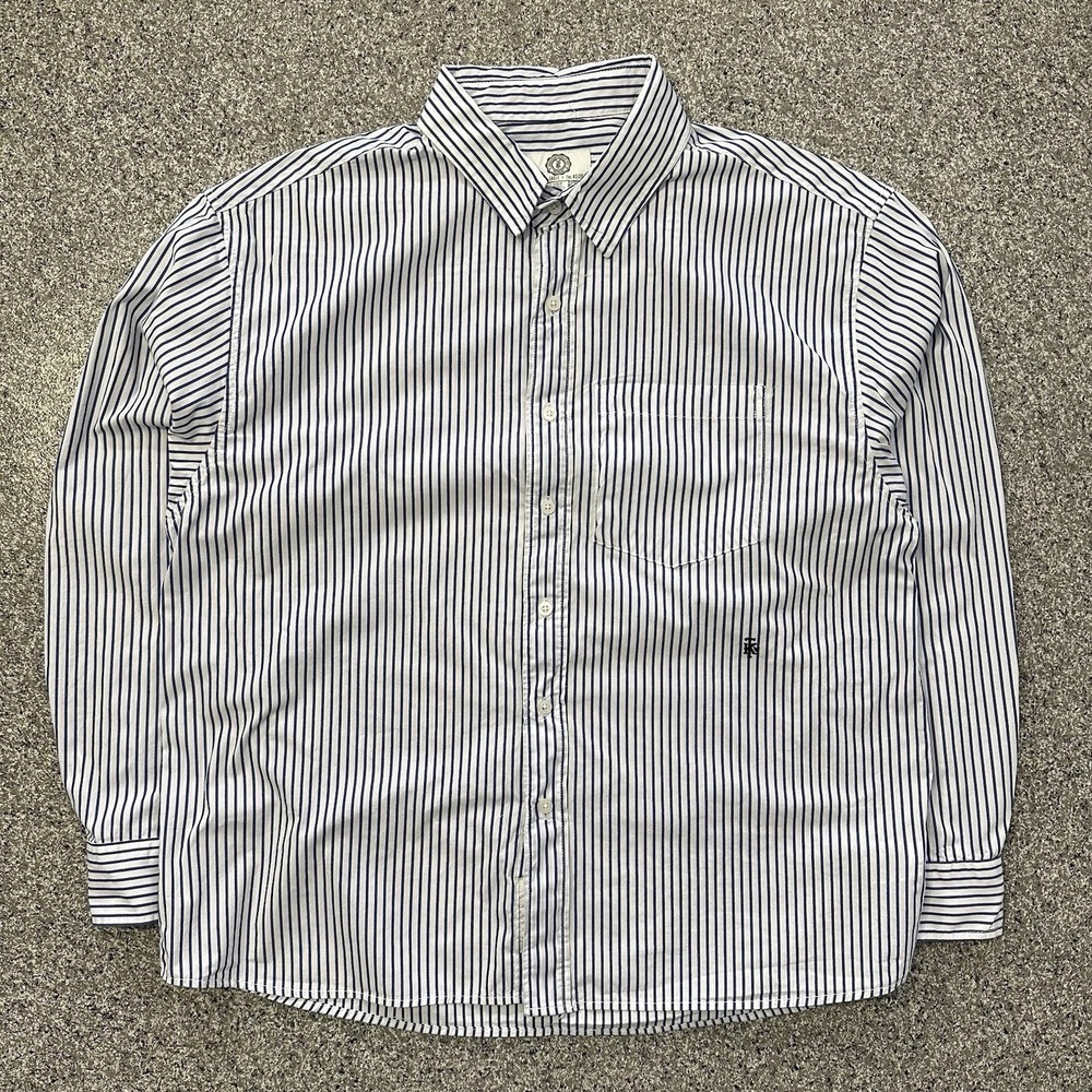 American Eagle x Tru Kolors Button Down Shirt Mens L Blue White Striped LS